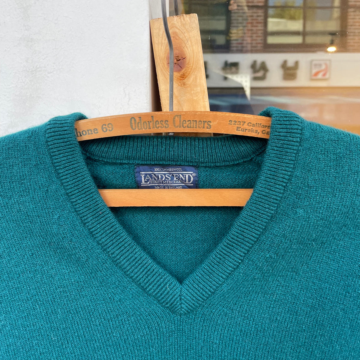 V-Neck Wool Sweater Green