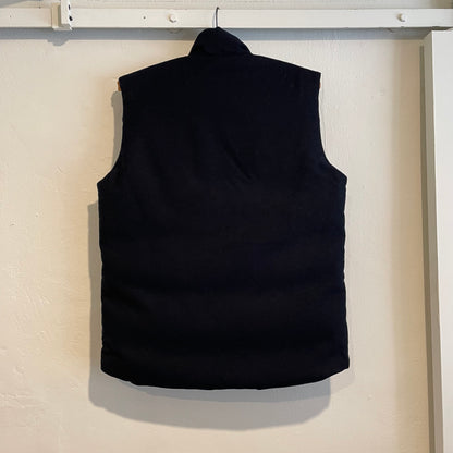 Snap-Front Puffer Vest Navy Reversible