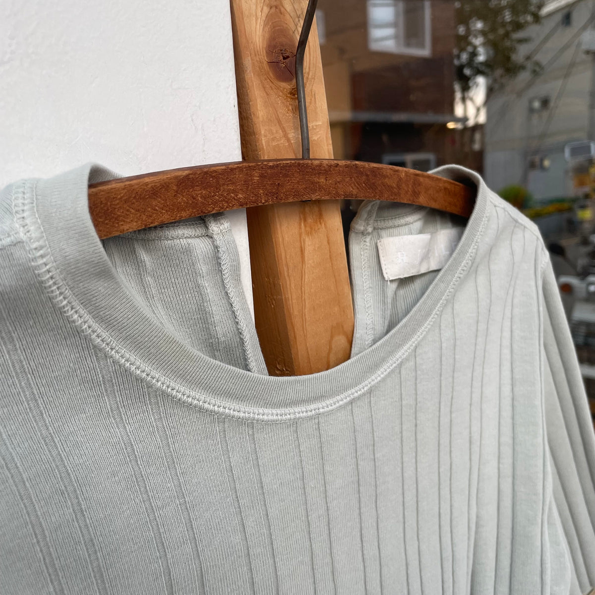 Rib Tuck T-Shirt Short Sleeve Green
