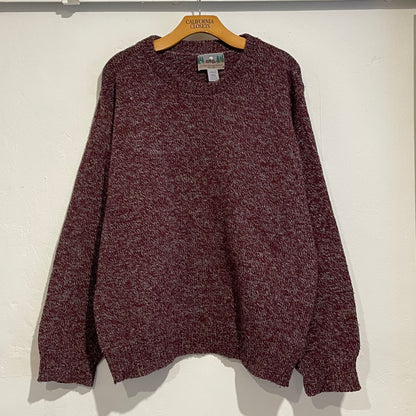 Wool & Polyester 50/50 Knit Sweater Burgundy / Grey