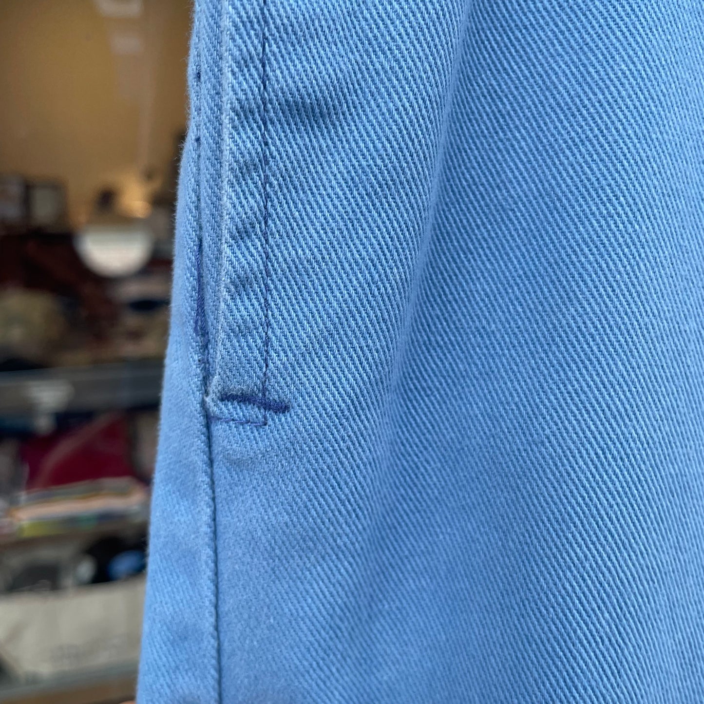 Bleached French Work Pants Blue
