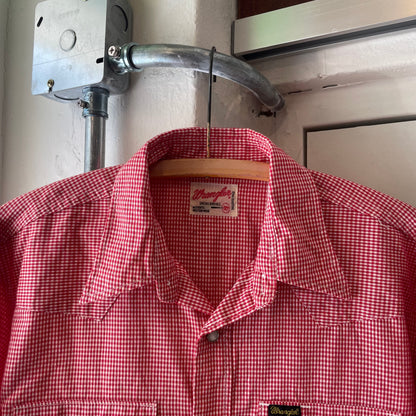 Gingham Check Western Shirt Red