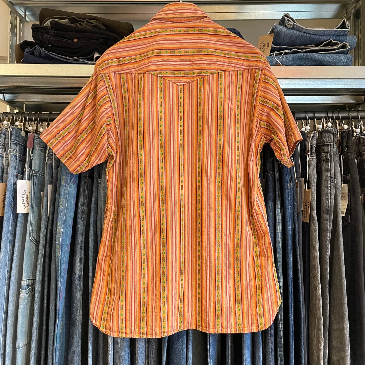 Striped Button-Down Turquoise Western Shirt