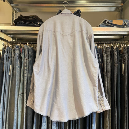 Blue Long Sleeve Button Up Shirt 80s Vintage