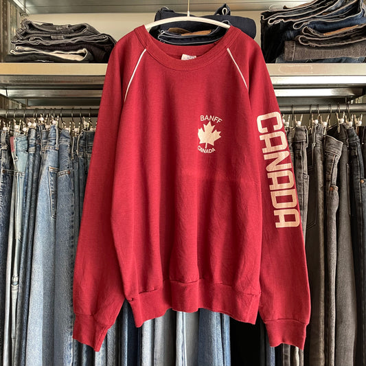 BANFF CANADA Sweatshirt Red Ranglan