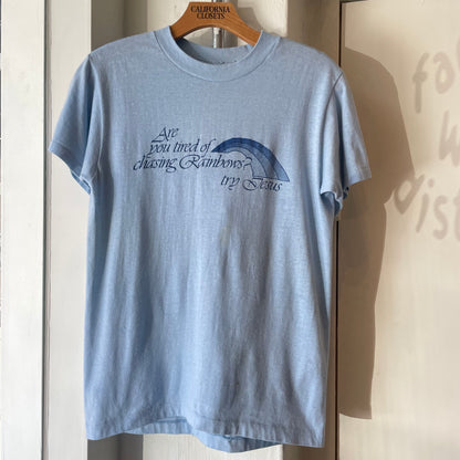 Chasing Rainbows Lettering T-Shirt Blue