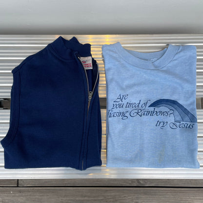 Chasing Rainbows Lettering T-Shirt Blue