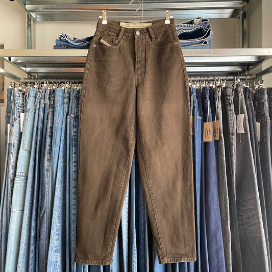 Brown Twill Pants Relaxed Fit
