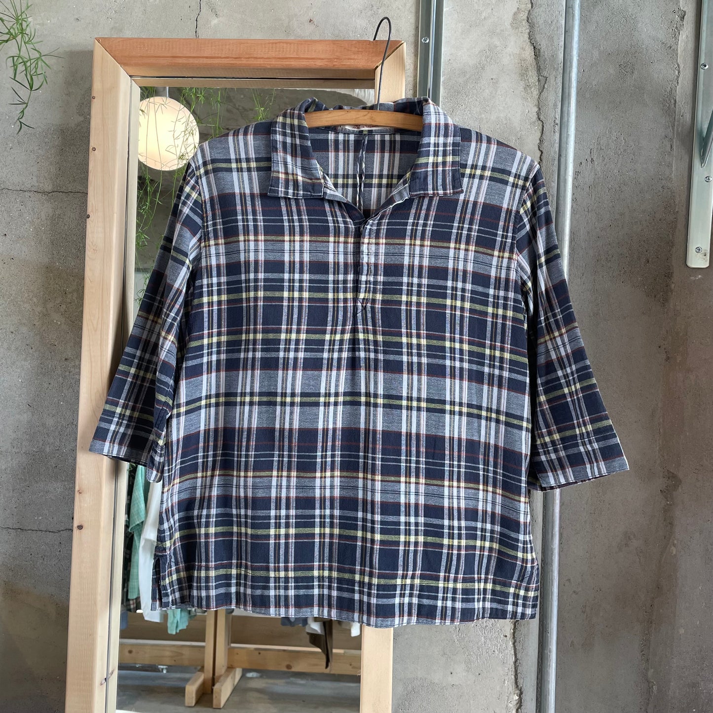 Check Shirt Three Quarter Sleeve