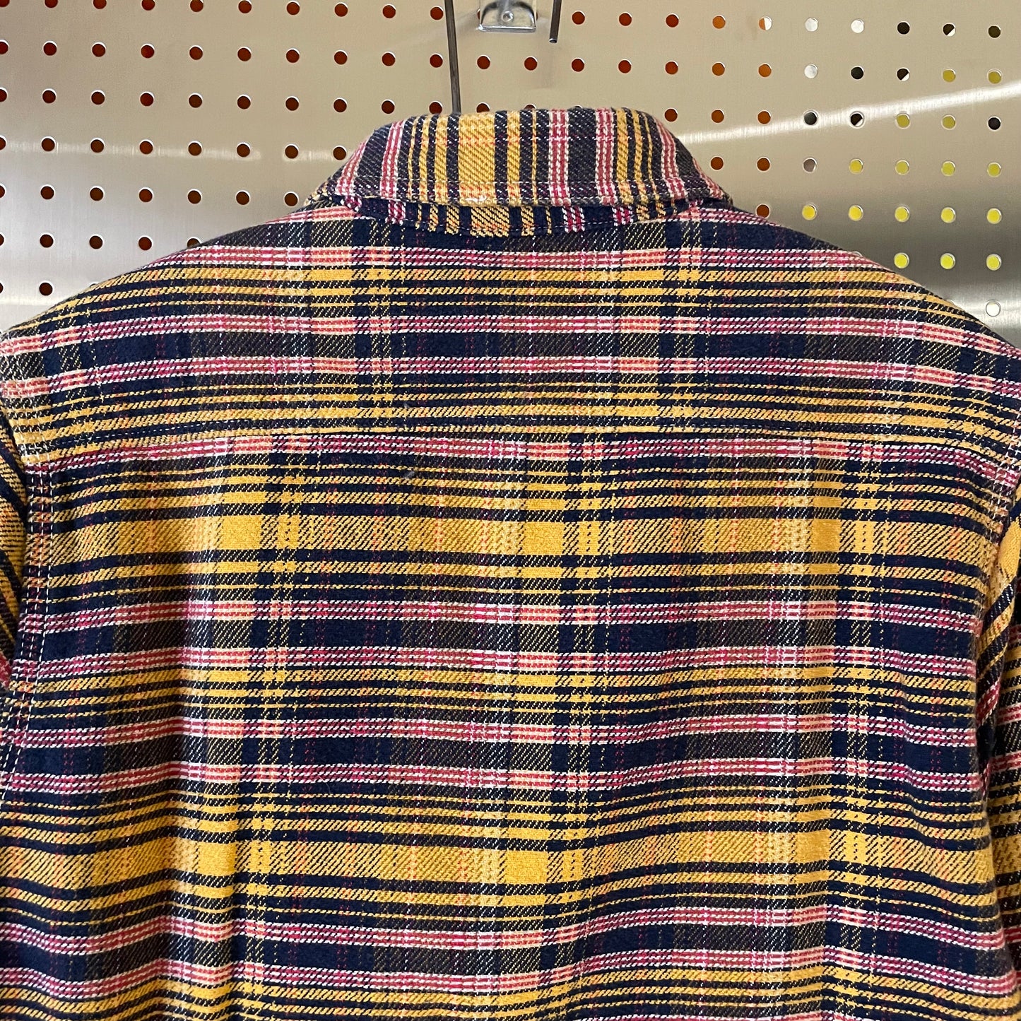 Plaid Flannel Work Shirt Yellow/Navy
