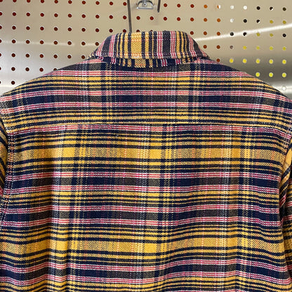 Plaid Flannel Work Shirt Yellow/Navy