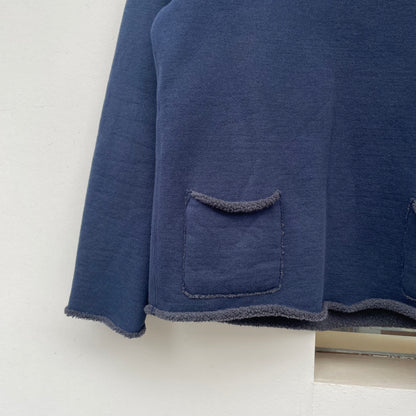 Boat Neck Boa Sweatshirt Navy