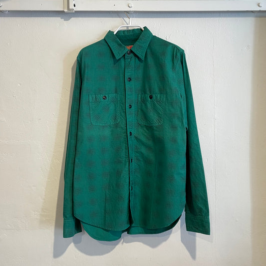 Ombre Check Cotton Shirt Green