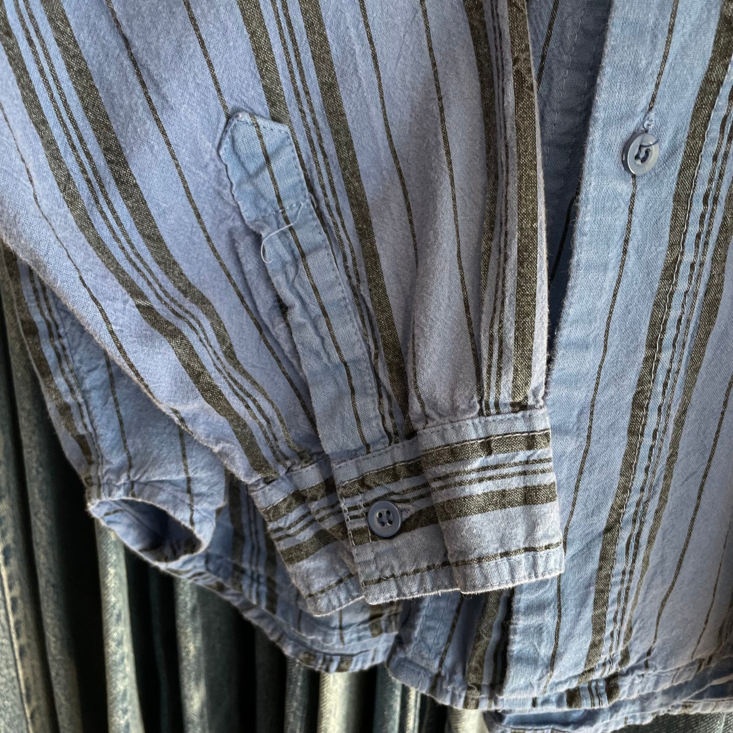 Stripe Shirt Blue Cotton