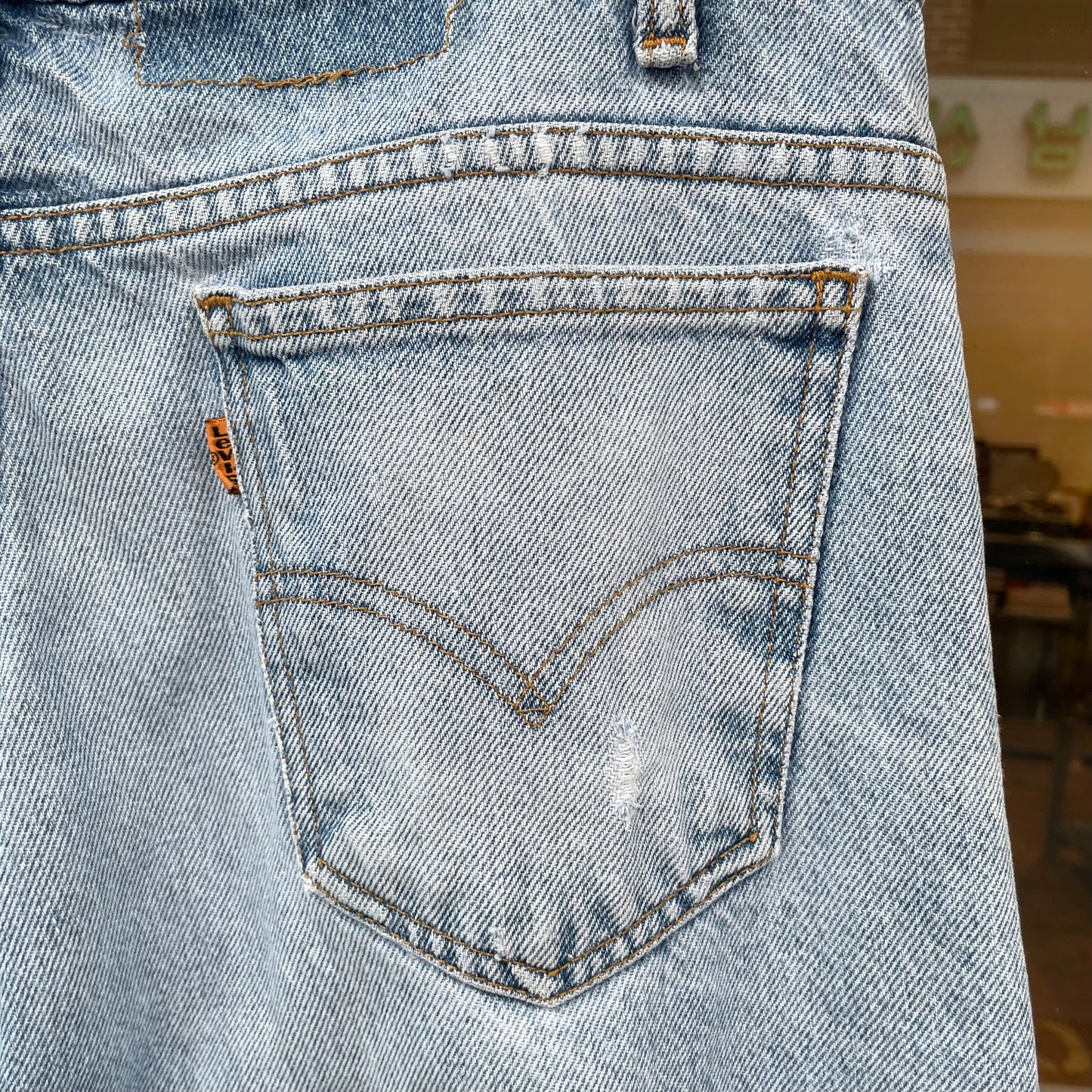 Faded Denim Straight Blue