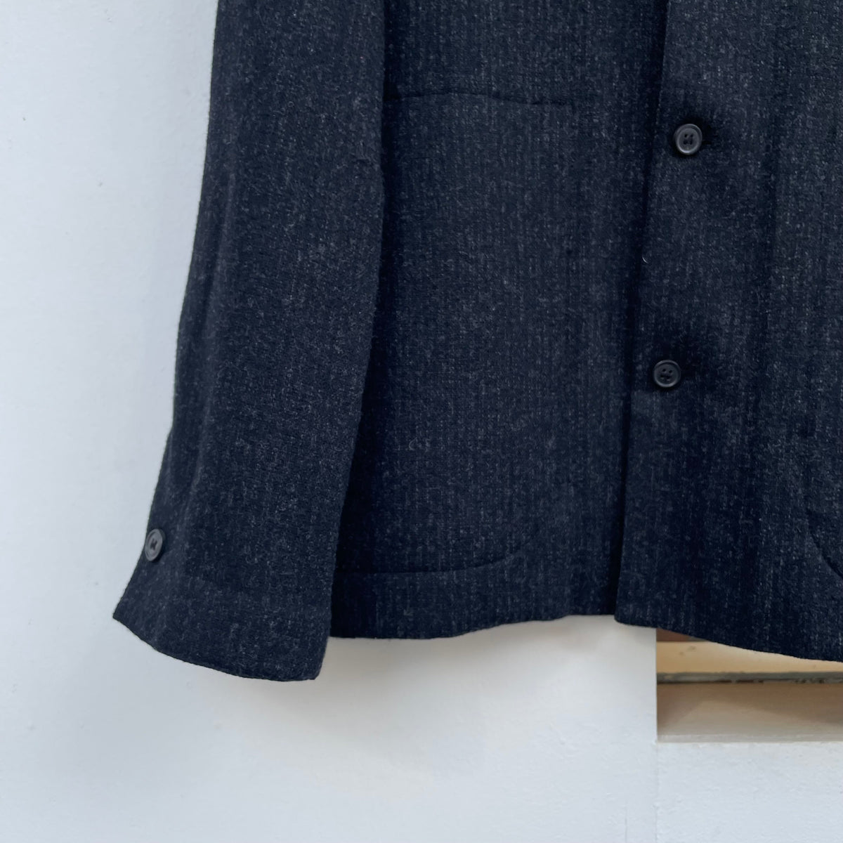 Single Breasted Wool Jacket Black
