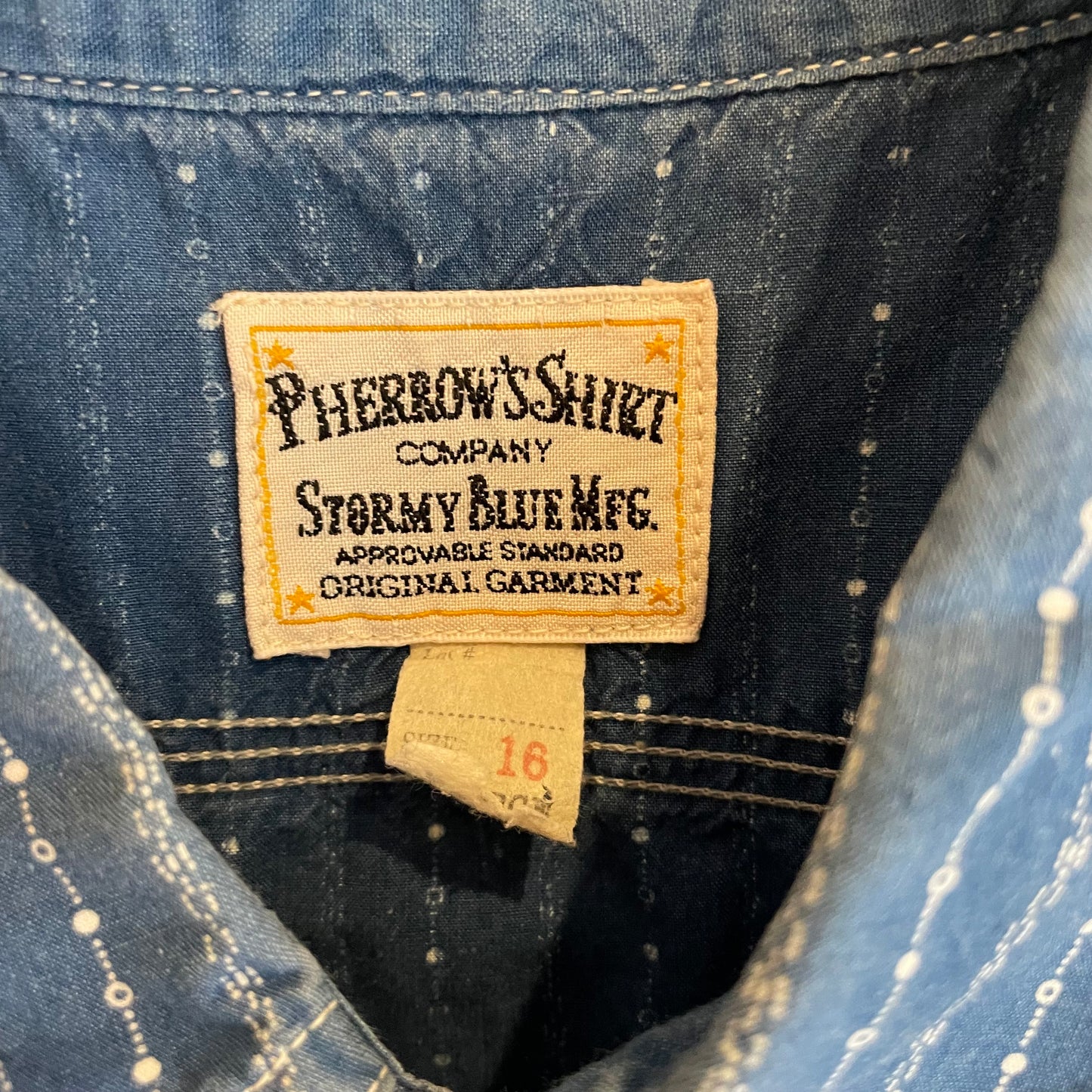 Stripe Button-Up Work Shirt Blue Short Sleeve