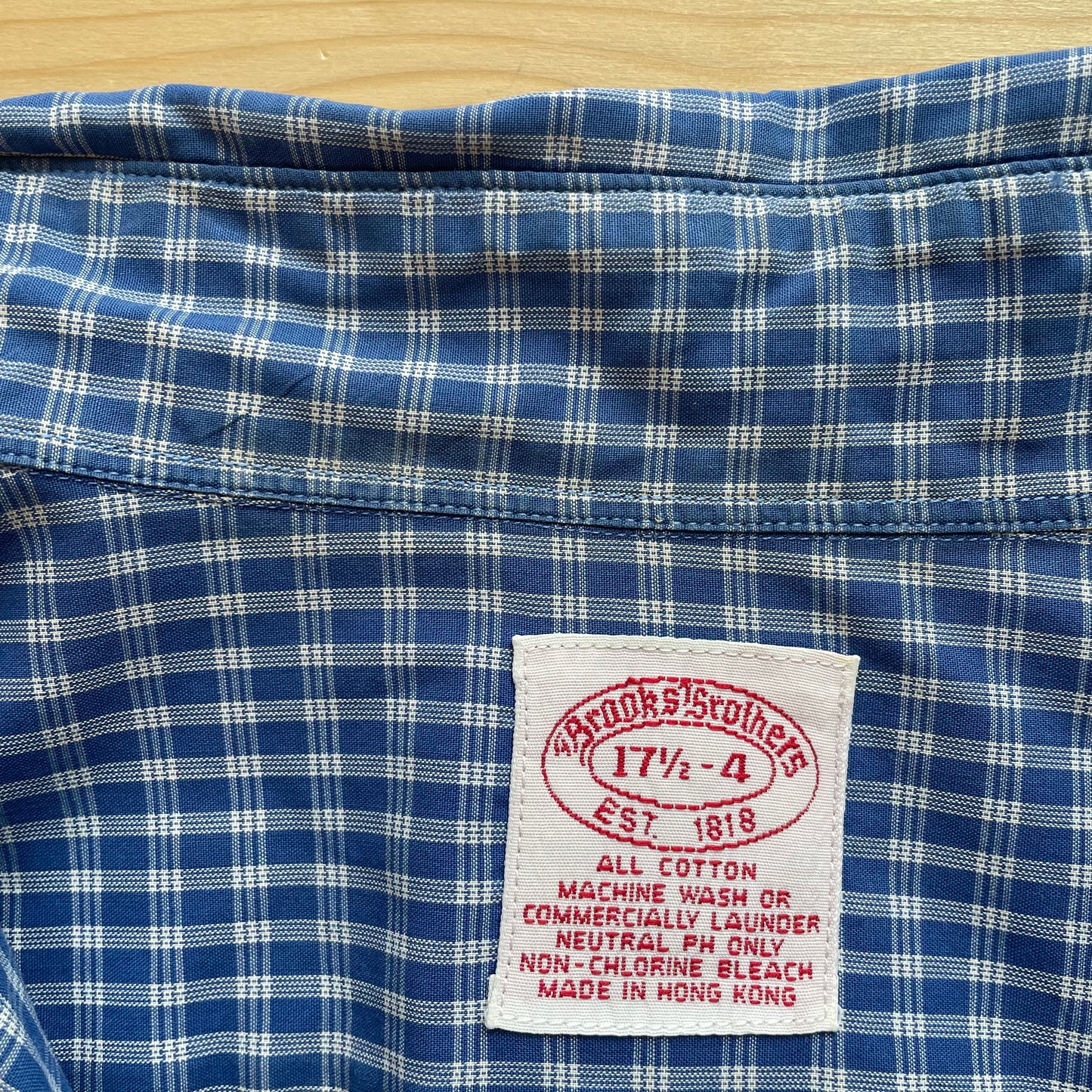 Button-Down Gingham Shirt Blue