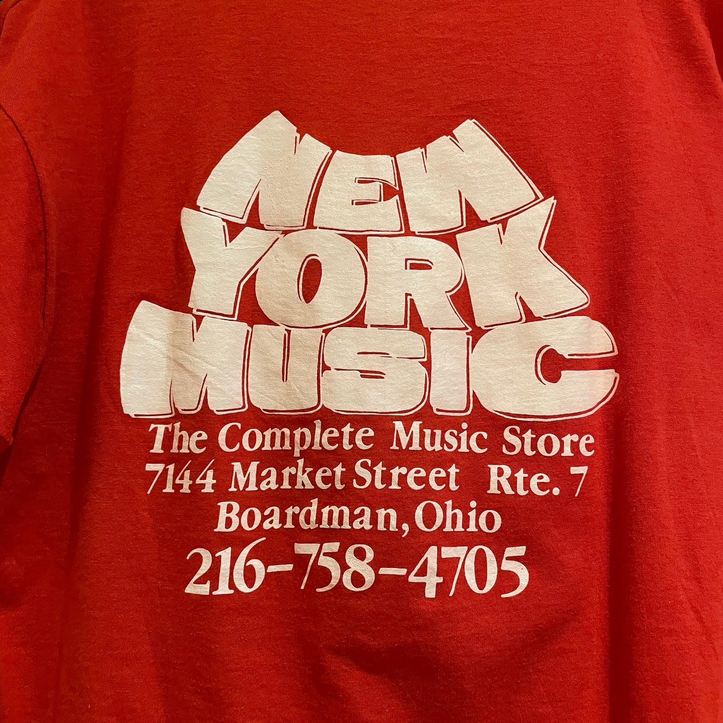 New York Music Single-Stitch T-Shirt Red