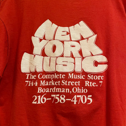 New York Music Single-Stitch T-Shirt Red