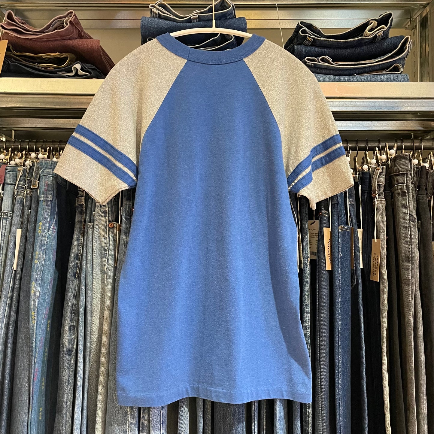 US Navy Aviano Italy Ringer Tee Blue M