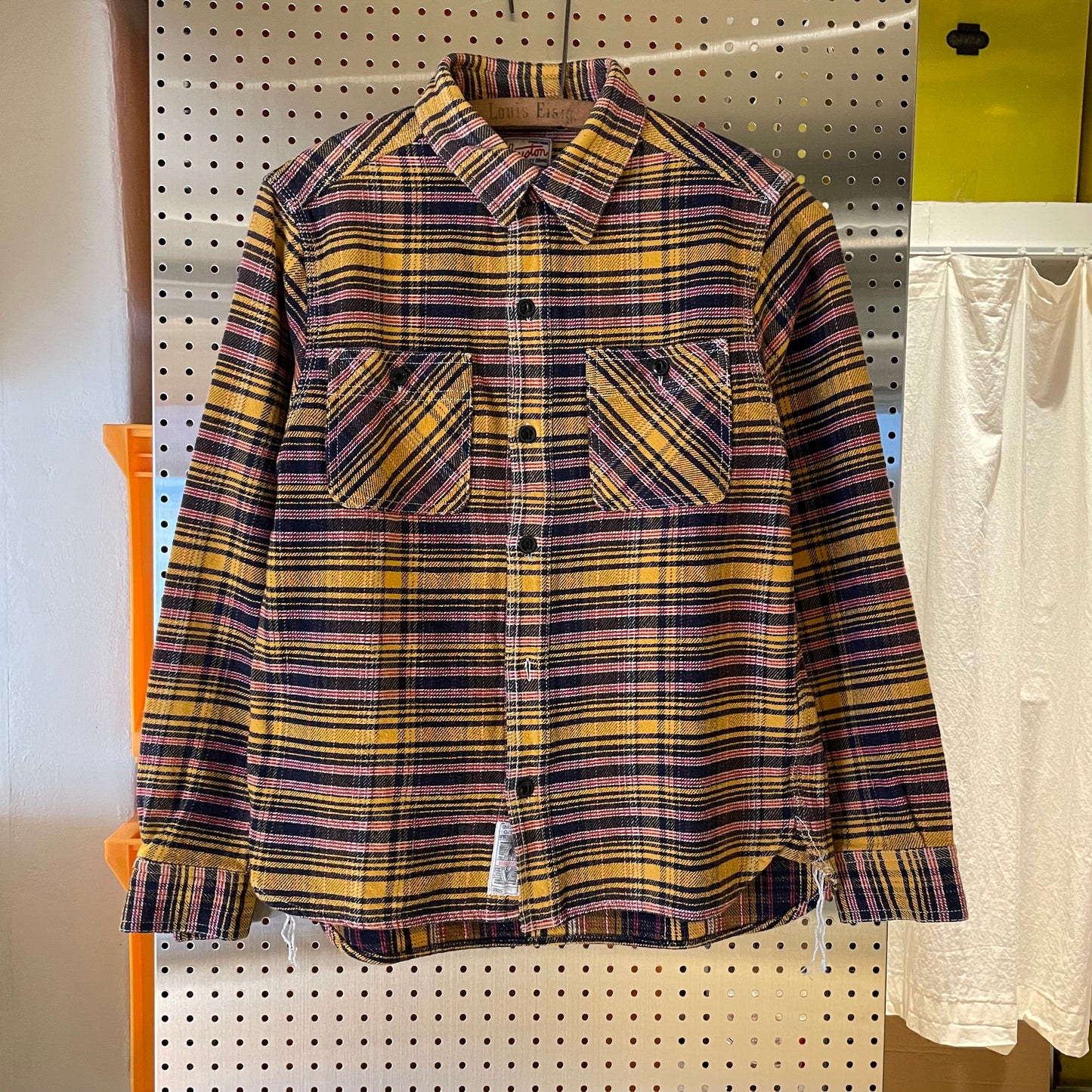 Plaid Flannel Work Shirt Yellow/Navy