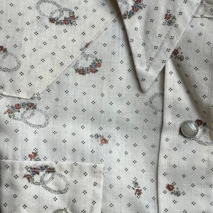 Floral Western Shirt White
