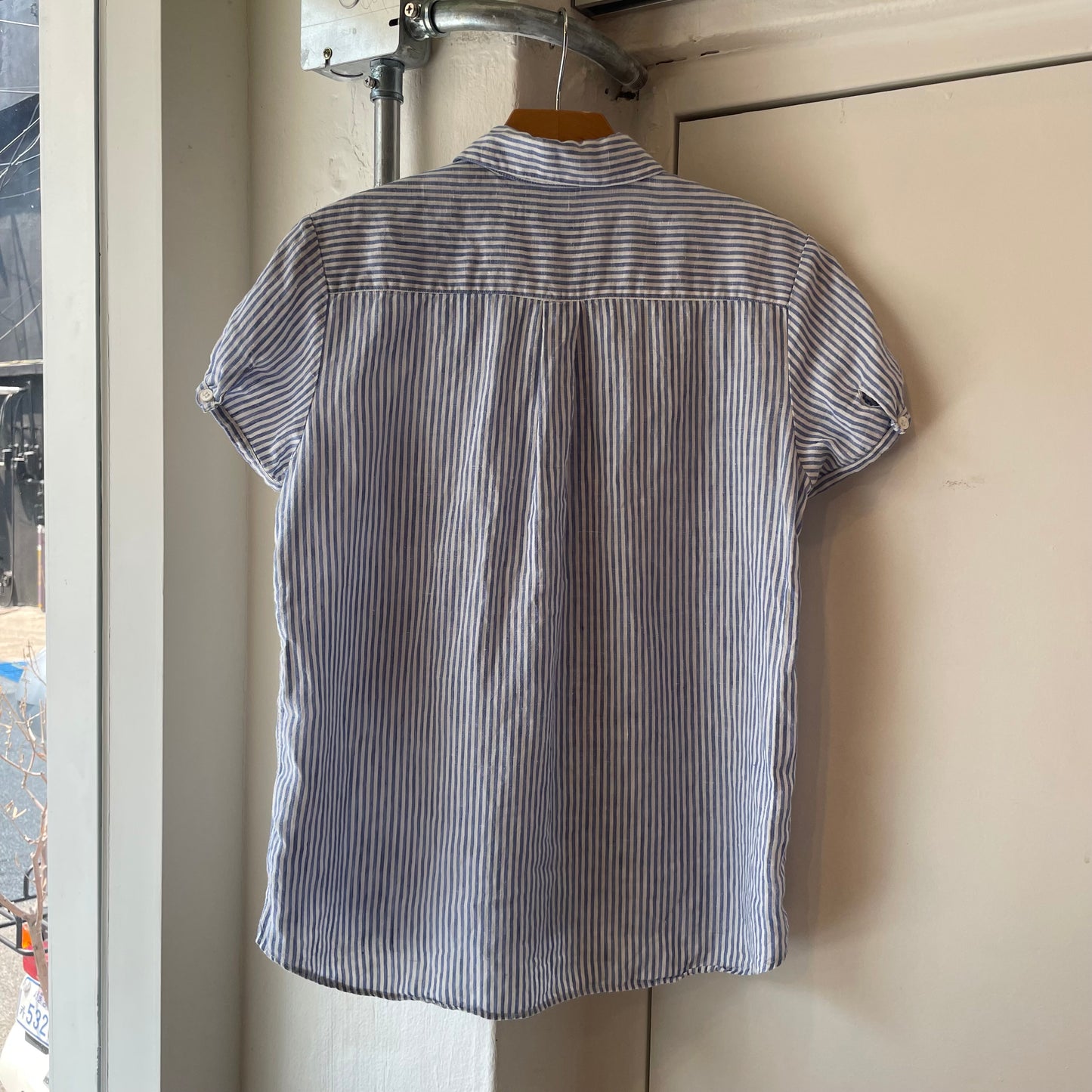Stripe Linen Shirt Blue