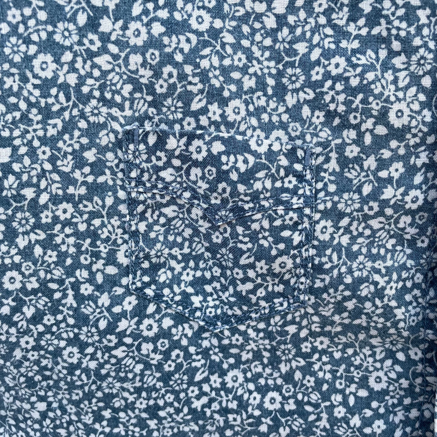 Small Floral Shirt Short Sleeve Blue