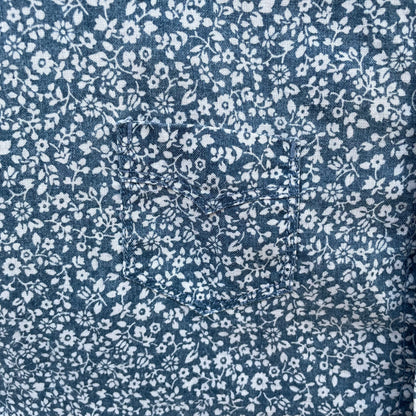 Small Floral Shirt Short Sleeve Blue