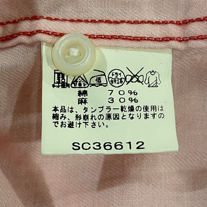 Linen Twin-Pocket S/S Shirt Pink