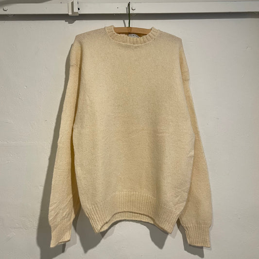 Shetland Wool Knit Sweater Ivory
