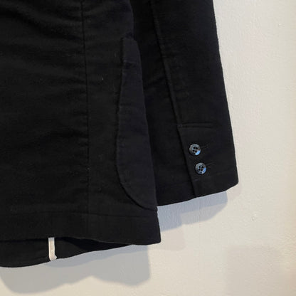 Work Jacket Black Mao Collar Moleskine