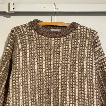 Pure Wool Knit Sweater Greige/Ivory