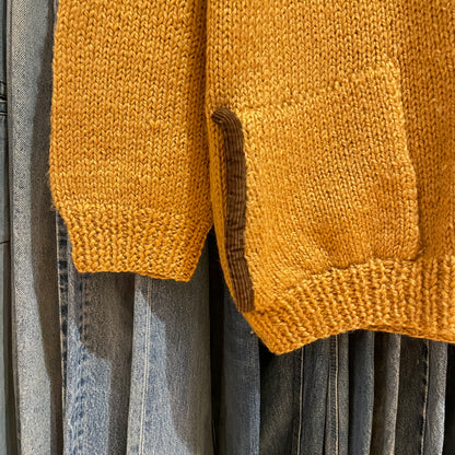 Chunky Knit Zip Cardigan Camel