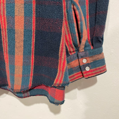 Pearl Snap Western Shirt Red/Navy