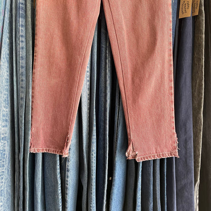 Burgundy Denim Pants Lampo Zip