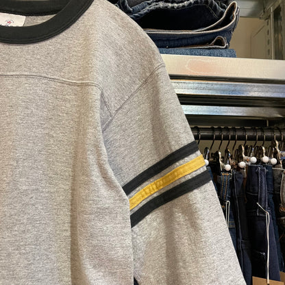 Double Stripe Ringer Tee Heather Grey