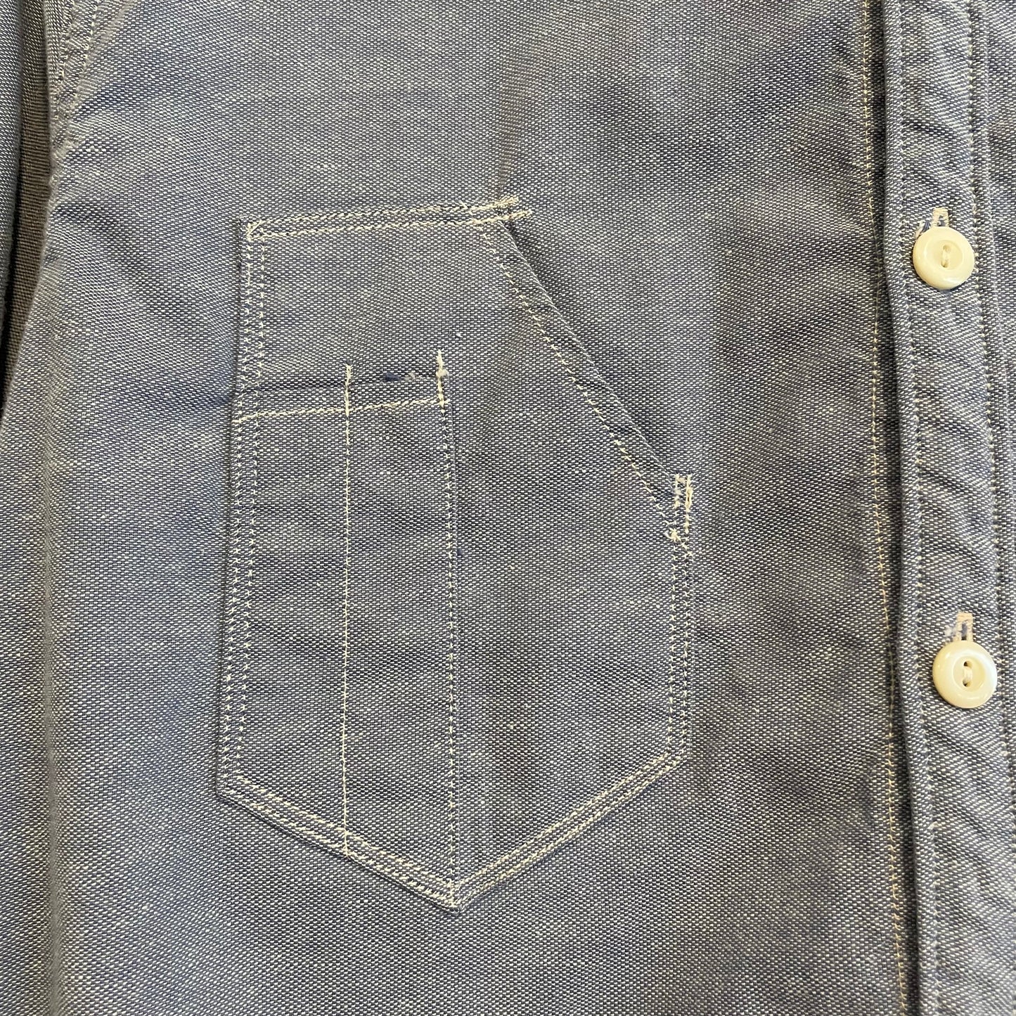 Chambray Band Collar Work Shirt Light Blue
