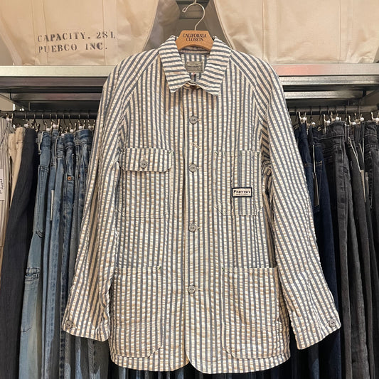 Hickory Stripe Seersucker Coverall Black/White