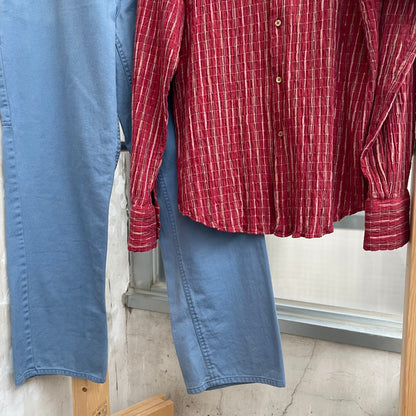 Checked Long Sleeve Shirt Red