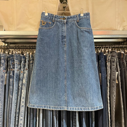 Denim Skirt Medium Wash Blue