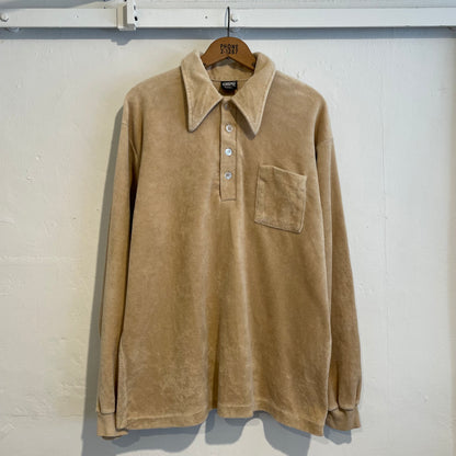 Velour Pullover Shirt Beige