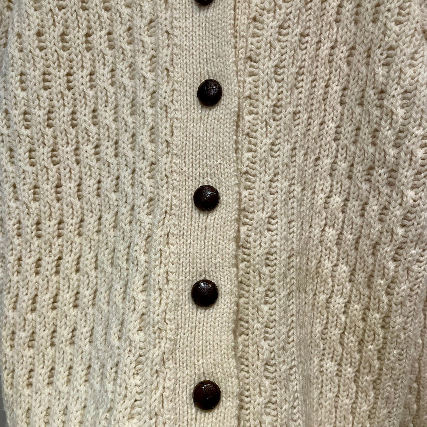 Fisherman Knit Cardigan Ivory