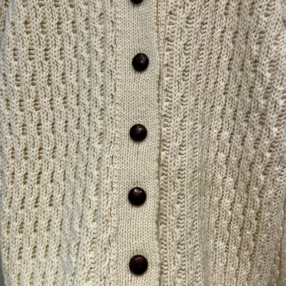 Fisherman Knit Cardigan Ivory