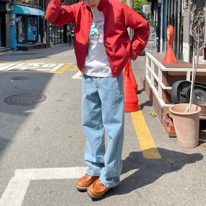 Bleached French Work Pants Blue