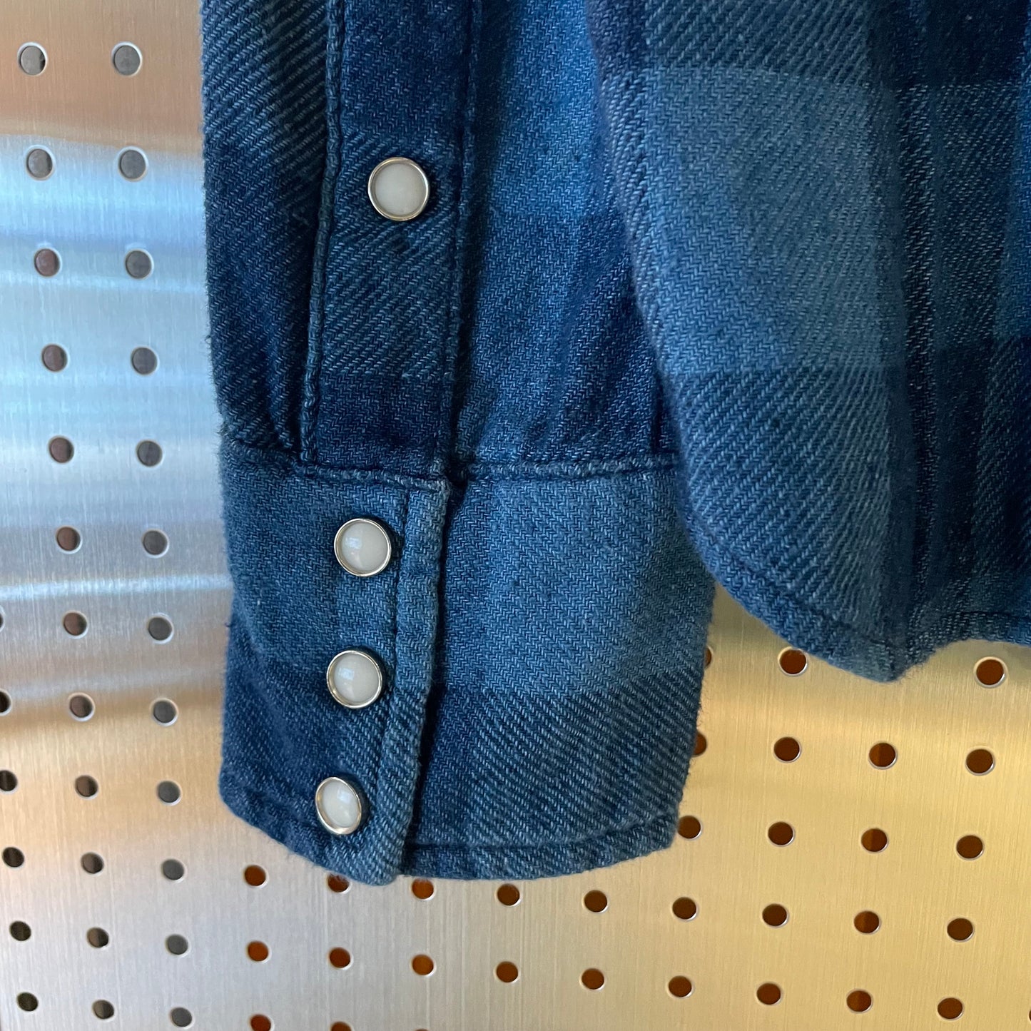 Faded Buffalo Check Western Flannel Blue