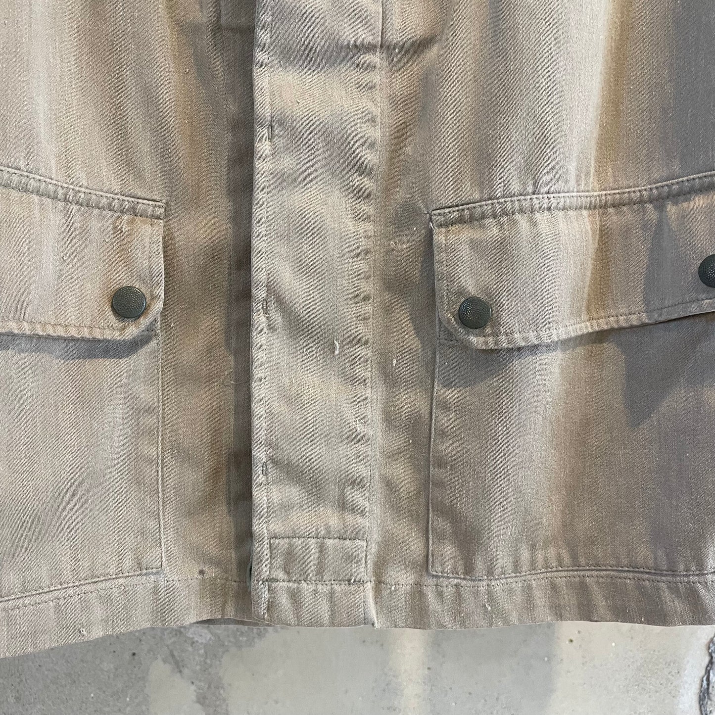 Bleached Zip Pocket Field Jacket Beige