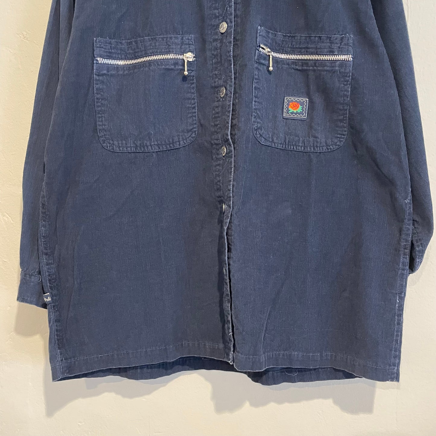 Courduroy Zip Pocket Shirt Navy