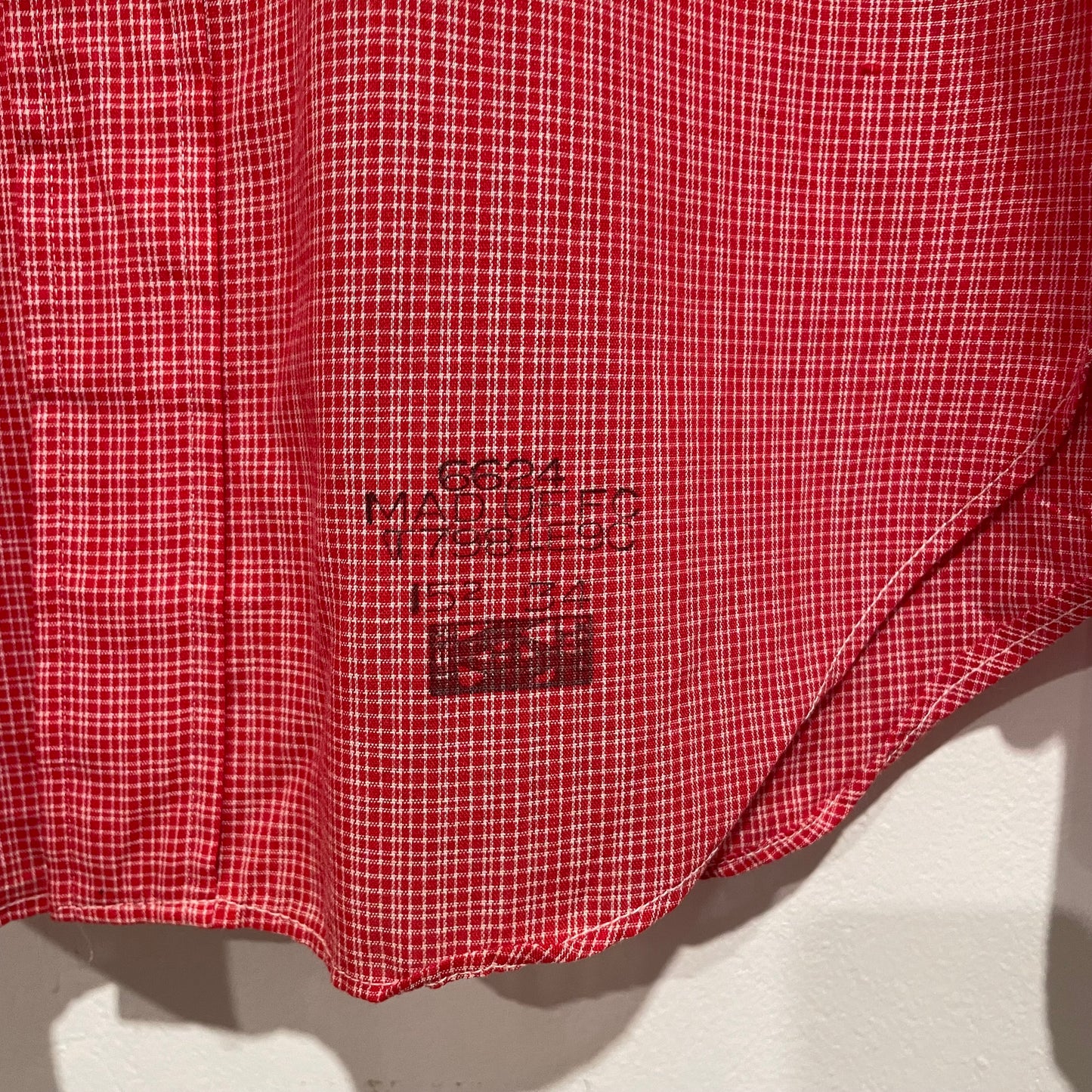 Polyester Cotton Checked Shirt Red